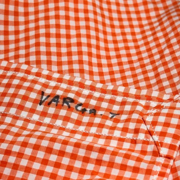 Ralph Lauren Mens Classic Fit Orange Gingham Button-Down Shirt M Preppy Academia - Picture 12 of 12
